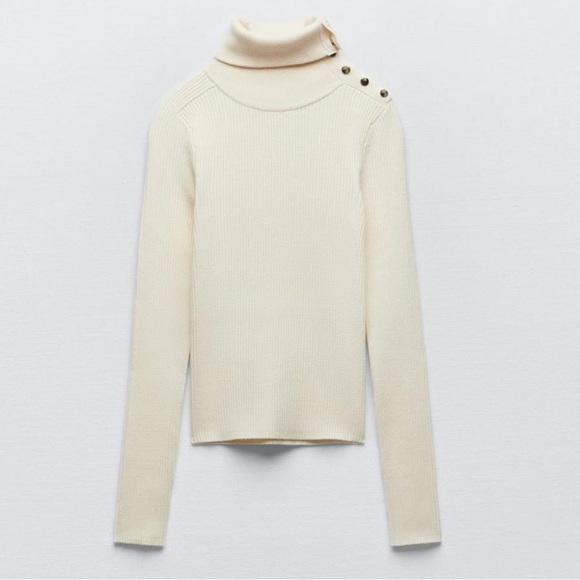 Zara knit sweater with gold side buttons - Picture 5 of 8